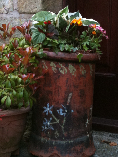 distressed terracotta planters