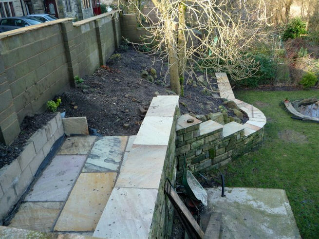 laid patio stones